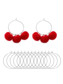 20入組極簡風格DIY耳環配件 - 銀色 - 查看 3