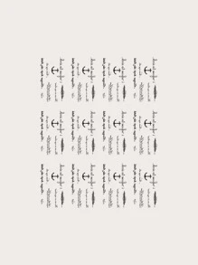 12sheets Letter Graphic Tattoo Sticker - Multicolor - View 2