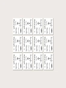 12sheets Letter Graphic Tattoo Sticker - Multicolor - View 4