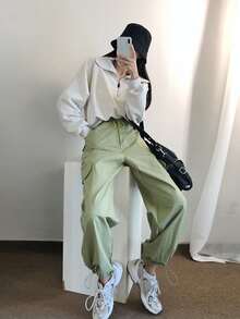 DAZY Sudadera con cremallera media de manga raglán - Gris Claro - Ver 5