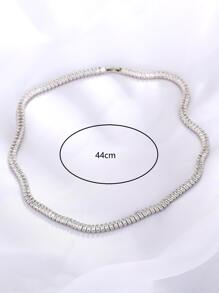 方晶鋯石裝飾項鍊 - 銀色 - 查看 3