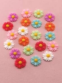 21 piezas Accesorio de pelo flor DIY - Multicolor - Ver 1
