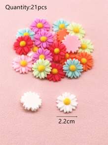 21 piezas Accesorio de pelo flor DIY - Multicolor - Ver 4