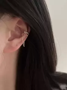 1pc Chain Decor Ear Cuff Copper Jewelry