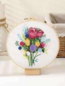 1set Flower Pattern Hand Embroidery - Multicolor - View 2