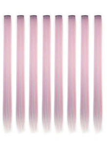 8pcs Long Straight Synthetic Hair Extension - Multicolor - View 1