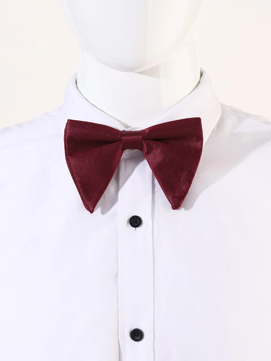 Hombres corbata de lazo unicolor - Burdeos - Ver 1