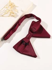 Hombres corbata de lazo unicolor - Burdeos - Ver 3