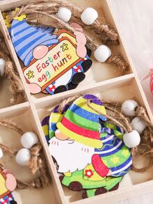 12pcs Easter Gonk & Egg Design Wall Hanging - Multicolor - View 3