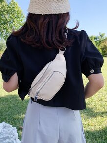 極簡風格腰包 - 白色 - 查看 2