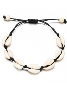 貝殼裝飾手環 - 黑與白 - 查看 3