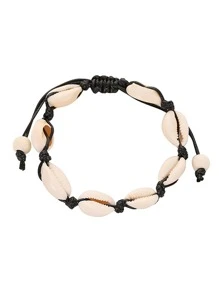 貝殼裝飾手環 - 黑與白 - 查看 4