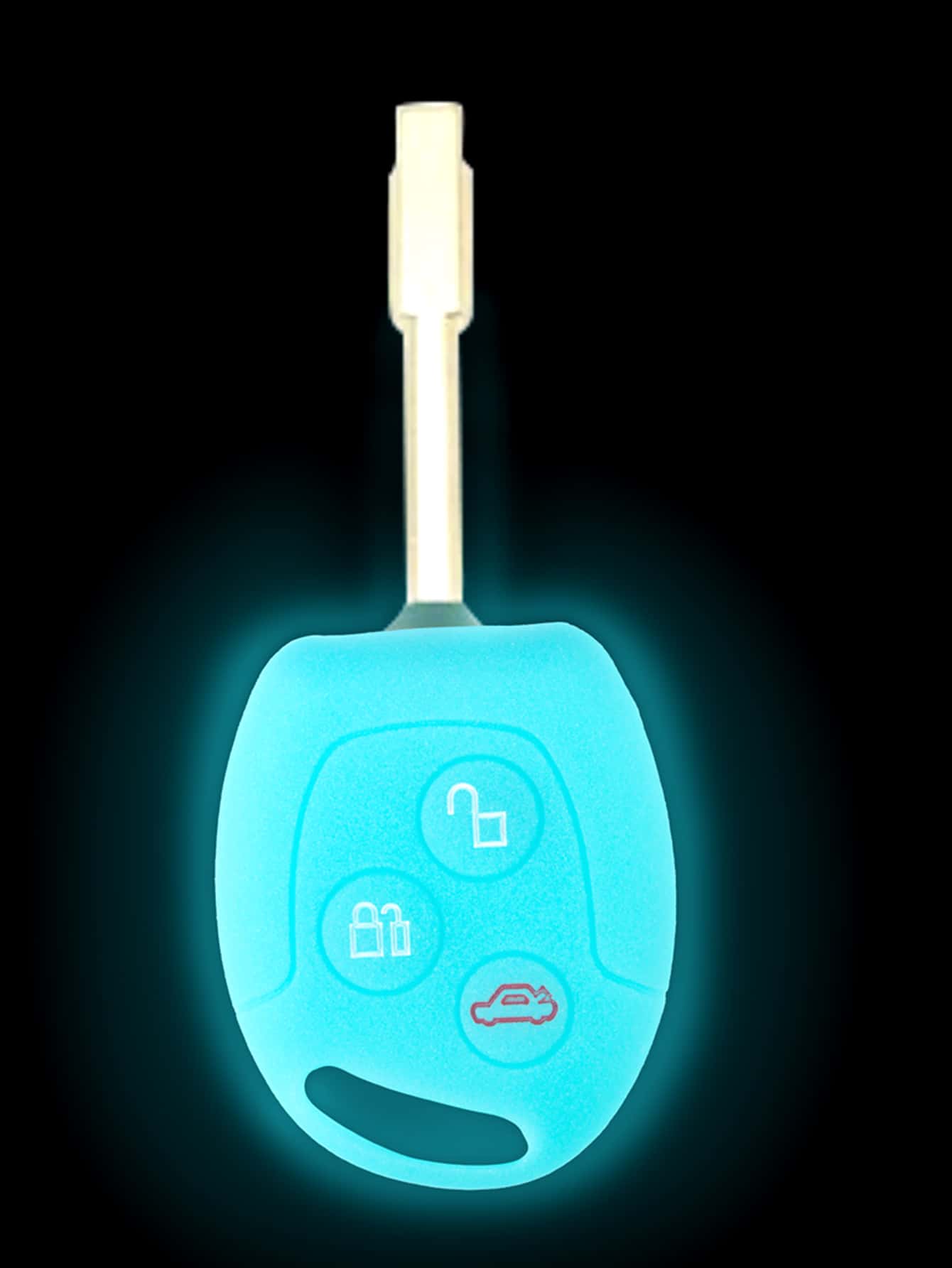 Protector De Llave De Coche Que Brilla En La Oscuridad De Color Azul Para - Celeste - Ver 1