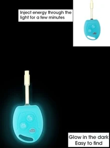 Protector De Llave De Coche Que Brilla En La Oscuridad De Color Azul Para - Celeste - Ver 4
