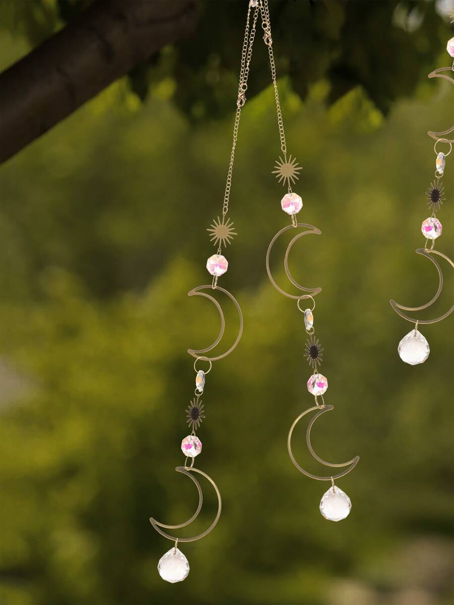 1pc Moon Design Wall Hanging - Gold - View 1