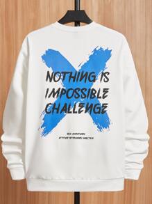 Manfinity Men Slogan Graphic Sweatshirt - White - View 1