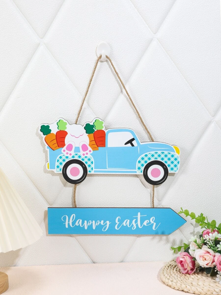 1pc Easter Car Design Wall Hanging - Multicolor - View 1