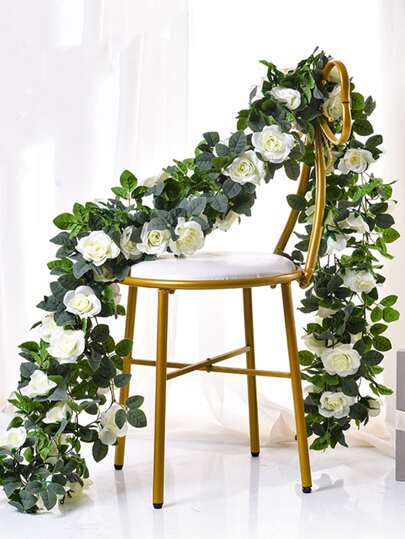 1 pieza Enredadera artificial de rosas grandes, en color rojo o blanco, para decoración de bodas/fiestas, San Valentín, regalo