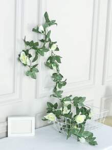 1 pièce Décoration de vigne de rose artificielle grande en couleur rouge ou blanche pour mariage/fête, Saint-Valentin, cadeau