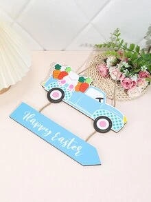 1pc Easter Car Design Wall Hanging - Multicolor - View 3