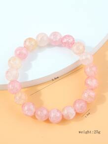 Minimalist Beaded Bracelet - Baby Pink - View 3