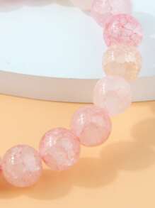 Minimalist Beaded Bracelet - Baby Pink - View 4