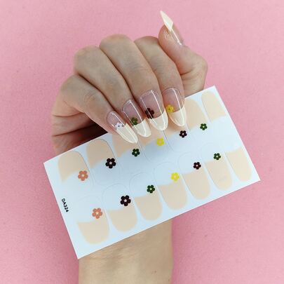 1sheet Floral Pattern Nail Art Sticker & 1pc Nail File