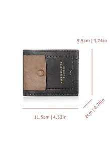 Hombres Monedero pequeño con estampado de letra - Negro - Ver 3