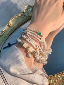 8 piezas Pulsera con cuenta - Multicolor - Ver 2