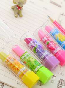 2入組可愛口紅形狀隨機橡皮 - 彩色 - 查看 3