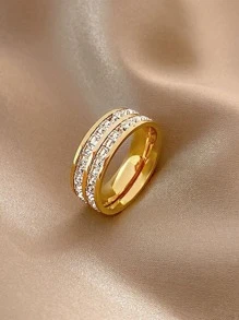 Nhẫn Trang Trí Đá Cubic Zirconia - Vàng - Xem 1