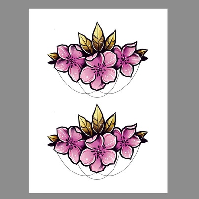 1sheet Flower Pattern Tattoo Sticker