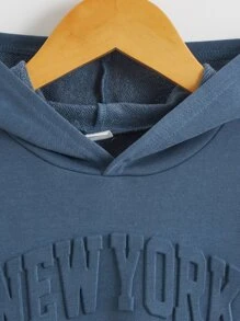 SHEIN 小男童字母圖案連帽衫