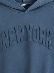 SHEIN 小男童字母圖案連帽衫