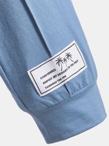 SHEIN Tricou cu litere petice și pantaloni de sport cu cusături