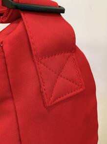 Minimalist Large Capacity Hobo Bag - Red - View 6