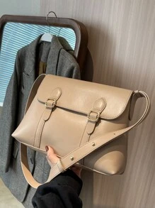 Túi vai Khóa màu trơn Có thể điều chỉnh được Sẵn sàng không giớ tính - Màu Khaki - Xem 2