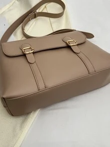 Túi vai Khóa màu trơn Có thể điều chỉnh được Sẵn sàng không giớ tính - Màu Khaki - Xem 4