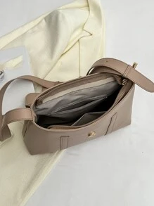 Túi vai Khóa màu trơn Có thể điều chỉnh được Sẵn sàng không giớ tính - Màu Khaki - Xem 8