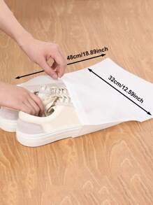 20 piezas Bolsa de almacenaje de zapatos con diseño de cordón - Blanco - Ver 2