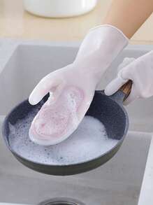 1 đôi Găng tay gia dụng màu ngẫu nhiên không thấm nước - Nhiều màu - Xem 6