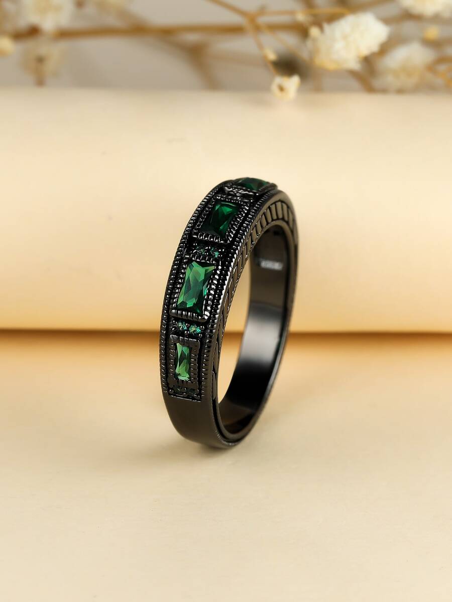 Cubic Zirconia Decor Ring - Multicolor - View 1