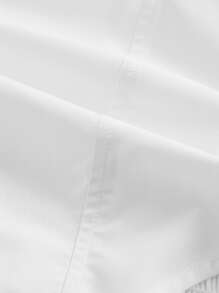 SHEIN MOD Square Neck Puff Sleeve Asymmetrical Hem Crop Blouse - White - View 4