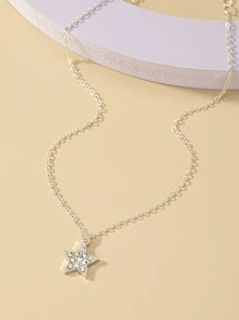 Vòng cổ quyến rũ ngôi sao rhinestone - Bạc - Xem 2