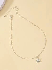 Vòng cổ quyến rũ ngôi sao rhinestone - Bạc - Xem 4
