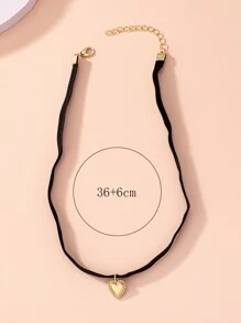 Heart Charm Choker - Multicolor - View 4