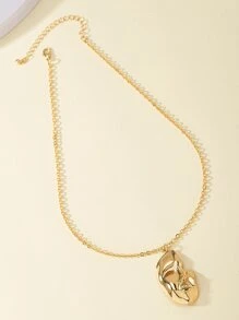 Mask Charm Necklace - Yellow Gold - View 4