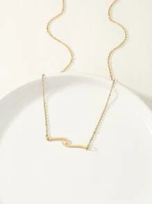 Vòng cổ mặt dây chuyền tối giản - Vàng - Xem 2