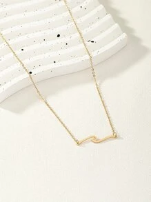 Vòng cổ mặt dây chuyền tối giản - Vàng - Xem 3