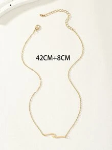 Vòng cổ mặt dây chuyền tối giản - Vàng - Xem 4